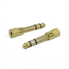 2 Pcs Audio Adapter 6.5 mm Male To 3.5 mm Female Connector For Microphone