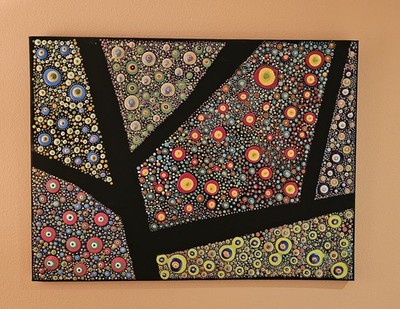 Original Acrylic Painting Abstract  by me. 18x24 on 1/2'' black canvas. 