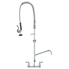 VEVOR Commercial Wall Mount Kitchen Sink Faucet Pre-Rinse Sprayer 47" Height