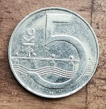 CESKA Republic Czech 5 Korun 1993 Kc  Actual Coin
