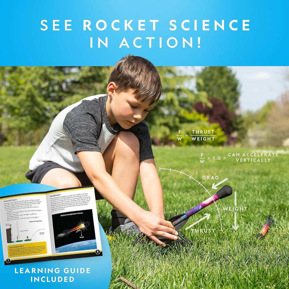 National Geographic Air Rocket Toy – LED Rocket Launcher for Kids, Jump ...