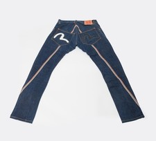 EVISU Spiral Cut Selvedge Denim Jeans Black &...