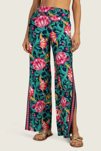New Trina Turk India Garden Wide Leg Swim Pants Cover-Up Sz S & L NWT