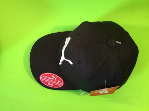 PUMA Stretch Fit Adult Hat Size S/M Black w/White - Picture 4 of 12