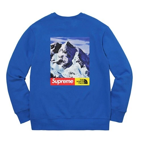 Sweat col rond Supreme The North Face Mountain Royal Turkish Sea L