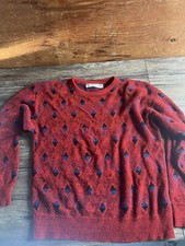 VINTAGE Jantzen Sweater Mens Med Red Multi Color Pullover MADE IN USA C26