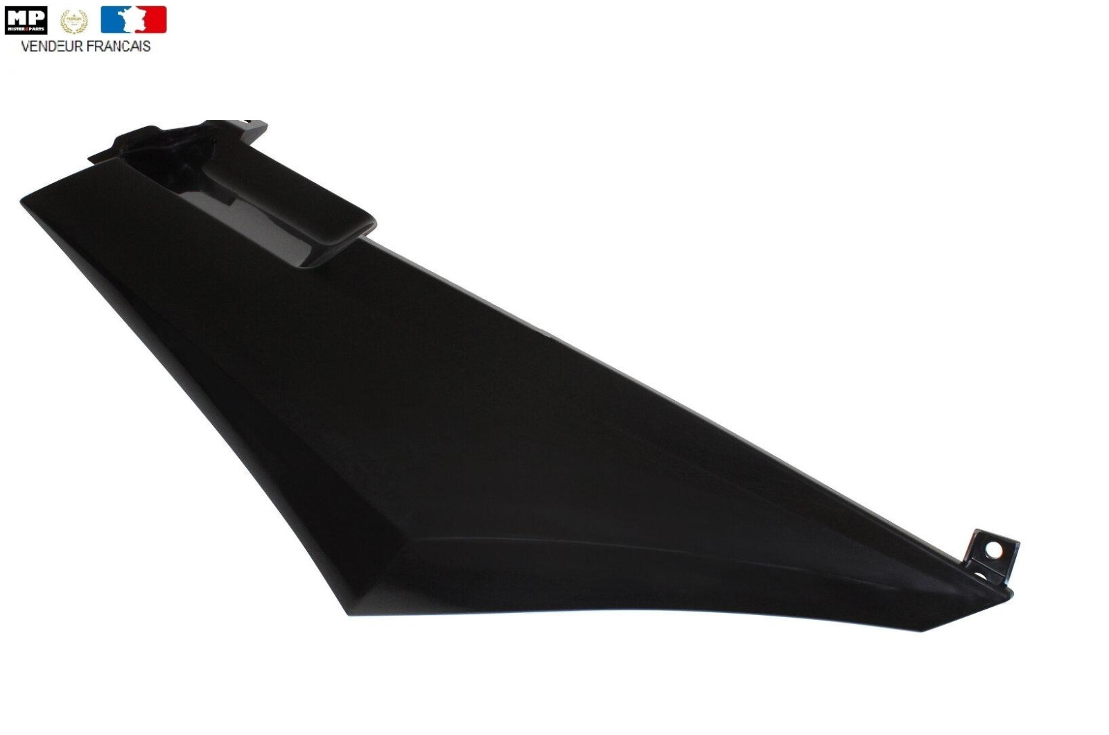 Coque arrière droite noire brillante pour Derbi Senda 50 DRD X-Treme et X-Race