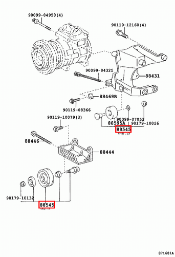 Genuine LandCruiser FZJ80 FZJ79 FZJ78 FZJ76 1FZ Air Conditioner Idler Pulley - Picture 5 of 20