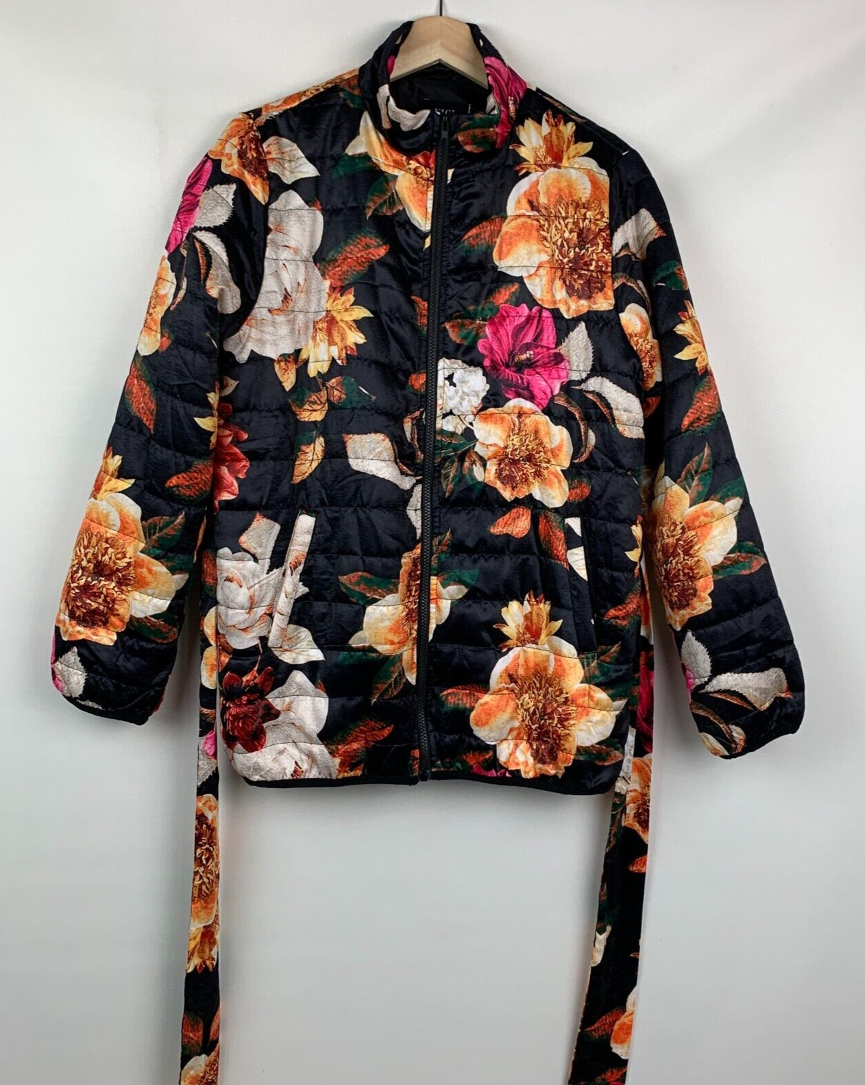 Vici Puff Jacket Black Multi Stand Collar Zip Poc… - image 2