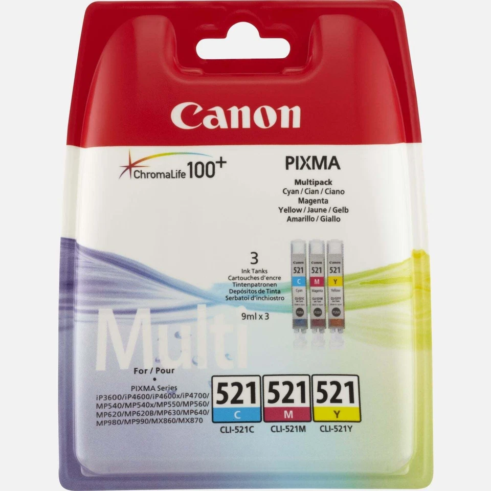 Canon CLI-521 cartouche d'encre Tricolore authentique (TVA incluse) - Photo 1/1