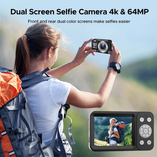 UHD 4K Dual Screen Digital Camera 64MP 18X Zoom Video Camera Autofocus For Gift - Picture 5 of 14