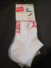 Hanes Originals Men's No-Show Moisture Wicking 4-Pair Pack Socks Shoe Size 6-12
