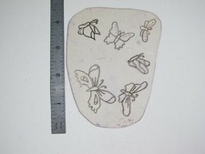 vtg 1960s 1970s Tattoo Flash acetate stencil 6 Butterflies BF4