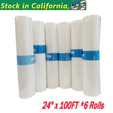 6 Rolls 24" x 100FT Waterproof Inkjet Milky Transparency Film for Silk Screen