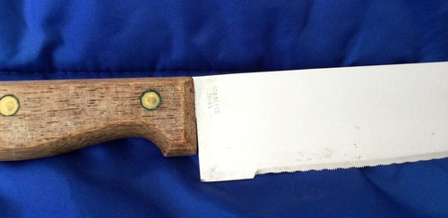 Unbranded Japan Stainless Chef Knife - 8” Serrated Blade - 12.75” Long - Picture 2 of 3