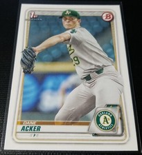 2020 Topps Bowman Draft DANE ACKER 1st Bowman Base #BD-8 Oakland Athletics 