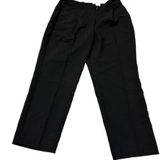 Nine West Women High Rise Straight Leg Size 16 Black Stretch Creased Trouser