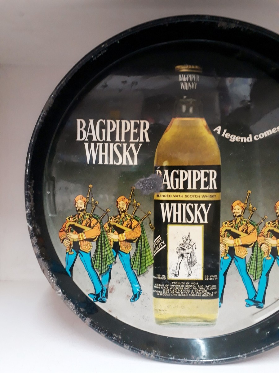 Vintage Bagpiper Whisky Blended With Scotch Whisky Tin Tray. | eBay