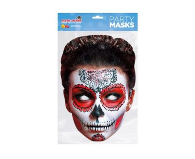 Tag der Toten roter Zombie weibliche einzelne 2D Karte Party Gesichtsmaske - Halloween 