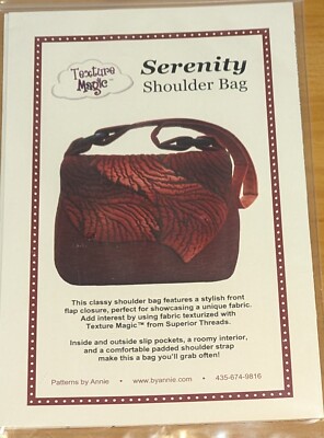 Serenity Shoulder Bag w Asymmetrical Flap Closure UNCUT Patterns by Annie PBA126