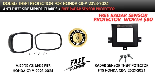 Anti theft side mirror guards and Front Radar Sensor Protector Fits HONDA CR-V