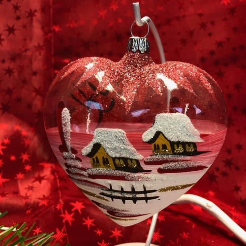 Maxi Glas Herz Baumbehang Christbaumschmuck Liebe Glasschmuck Handarbeit Lauscha - Bild 16 von 22