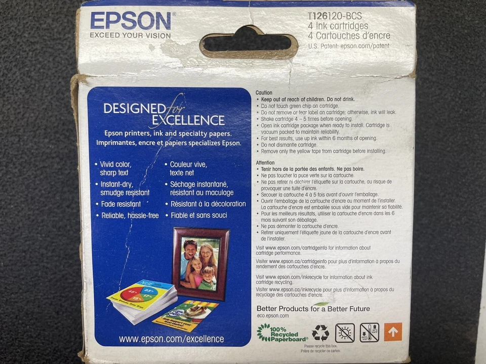 Cartuchos de tinta Epson 126 T126120-BCS negro/cian/magenta/amarillo - 4 piezas Foto 3 de 4
