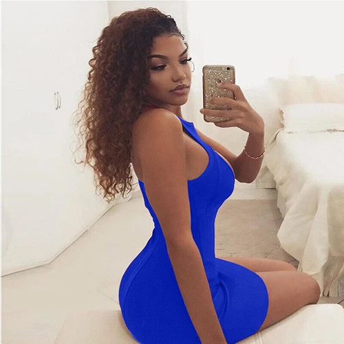 Short Mini Dress Evening Party Low chest Women Ladies Club Dresses Sexy tight - Bild 8 von 16