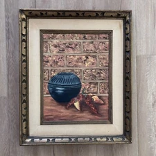 VTG Original Oil Painting on Canvas Still Life by Doreen Cox, Wood Framed