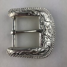 Western Belt Buckle Womens Floral Engraved Cowgirl 90s Vintage