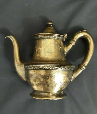 ANTIQUE R Wallace Tea pot Silver Soldered #0381-7 8 oz 504