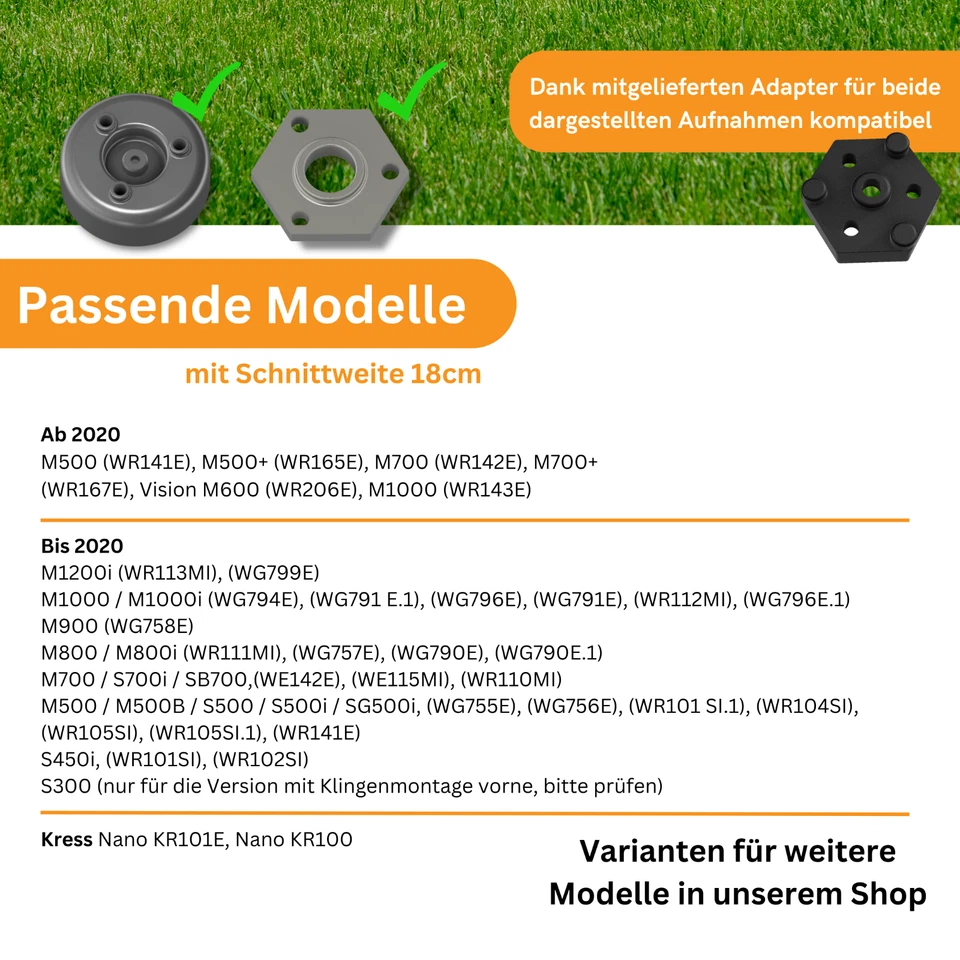 Messerscheibe für Worx Landroid 6 Klingen M500 M700 WR167E WR141E… Messer Tuning - Bild 4 von 4