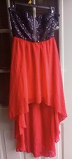 Windsor Black and Red Strapless Hi Low Dress (Md)