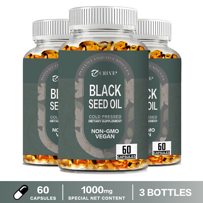 #ad #ad Black Seed Oil 1000mg 100% Pure Organic COLD PRESSED Cumin Nigella Sativa $31.78