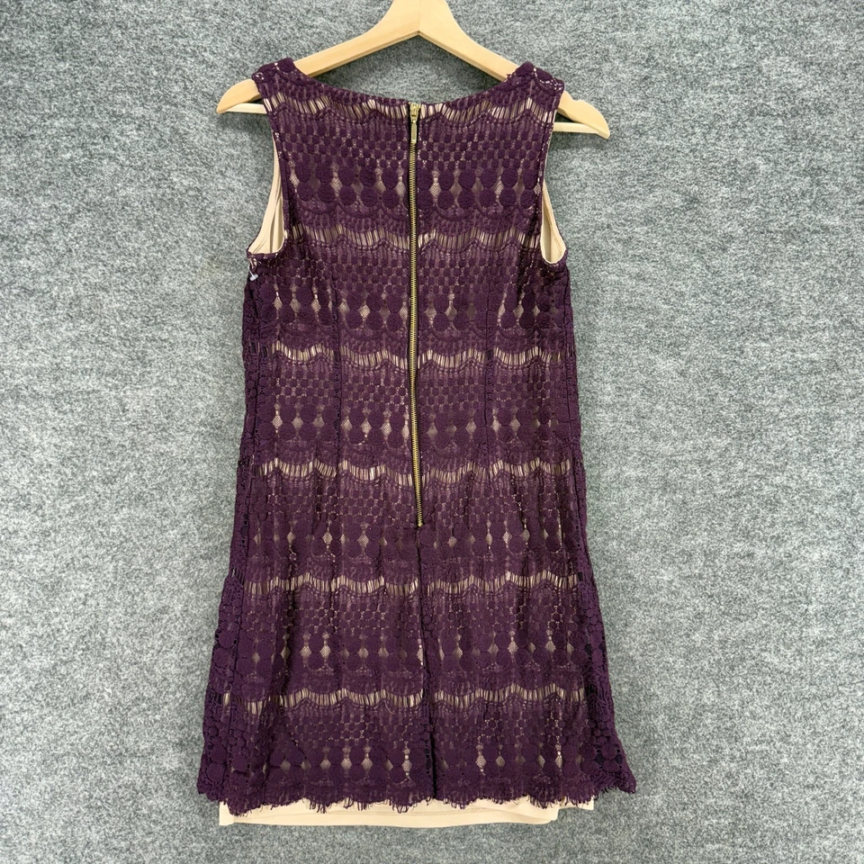 Платье женское Ronni Nicole 4 фиолетовое геометрическое вязание крючком сменное миди с подкладкой молния - Изображение 2 из 4