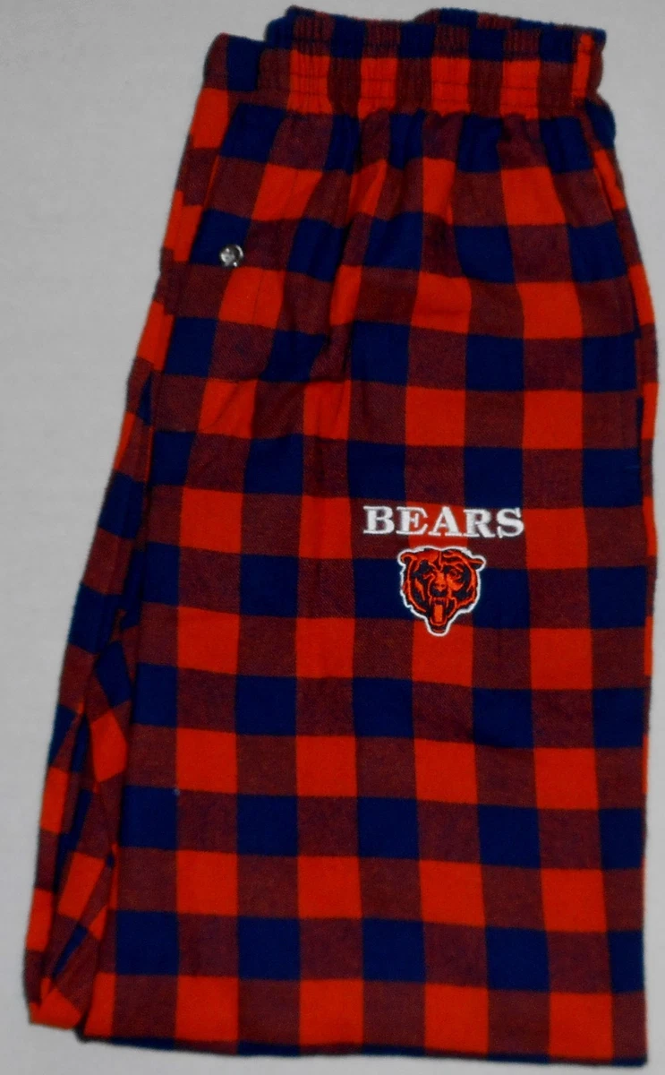 CHICAGO BEARS MENS FLANNEL SLEEP LOUNGE PAJAMAS PANTS M L ORANGE