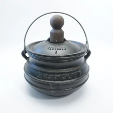 Best Duty No 1 Size Cast Iron African Potjie Bean Pot w/Lid 7.5" Cauldron