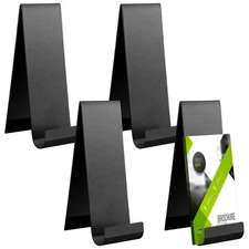 4 Pcs Metal Fancy Brochure Holder Display Flyer Brochure Holder Stand Table V...