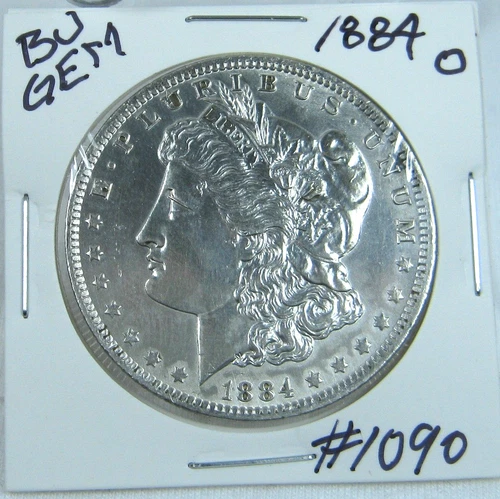 1884-0 MORGAN SILVER DOLLAR FROM ORIGINAL BANK BAG GEM BU US MINT #1090