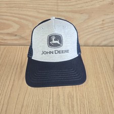 John Deere Cotton Twill Cap Navy Lt Grey Adjustable snapback Trucker Nwot