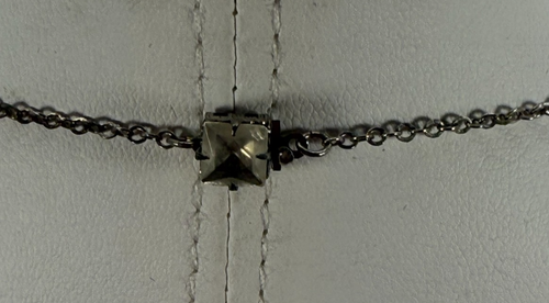 Antique Art Deco Glass Pendant Necklace Silver Tone Stunning Estate Find - Picture 4 of 5