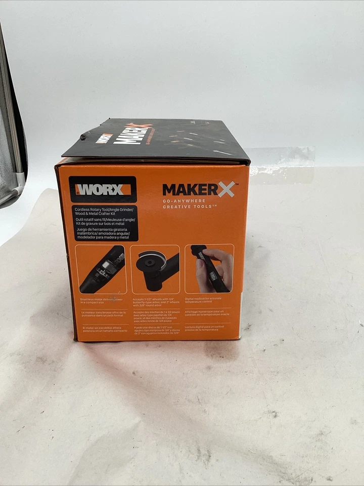 WORX WX991L 20V (3) PC MAKERX Combo: Rotary + Angle Grinder + Wood/Metal NIB - Image 4 of 4