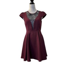 Women's Y2k Fit-and-Flare Floral Lace Dress 4 Knee Length Grunge Gothic