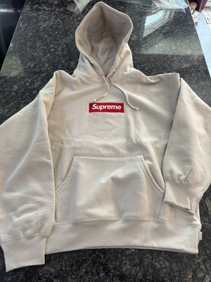$168 Supreme Box Logo Hooded Sweatshirt Sweatshirt (FW24) | Stone | Pick Size