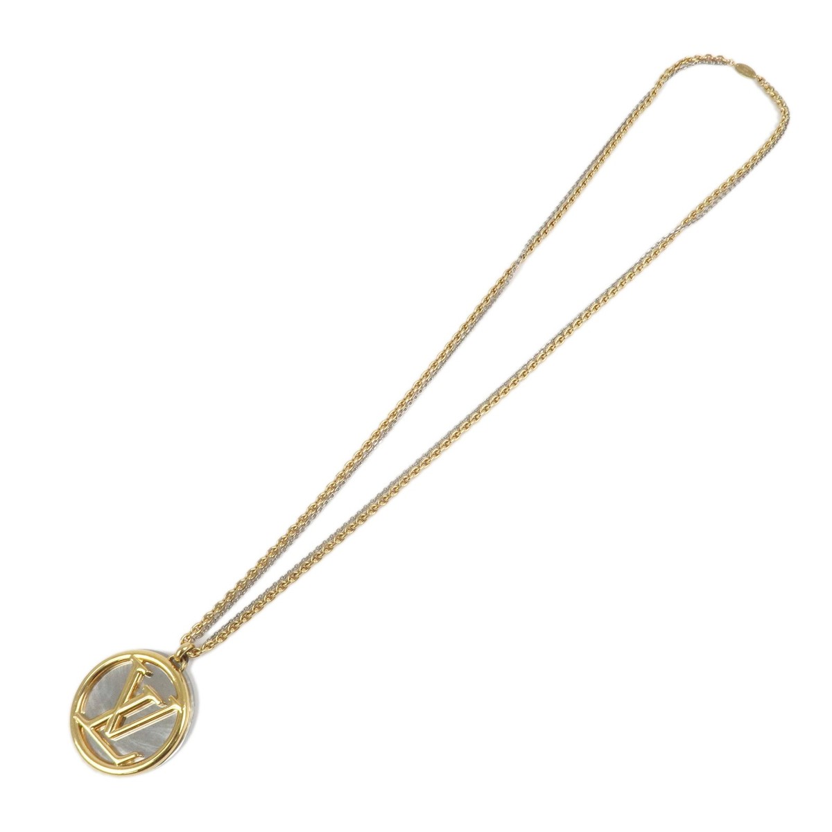 Auth Louis Vuitton LV Necklace LOUIS VUITTON Essential V Necklace Gold M61083 LV Auth  main image 3