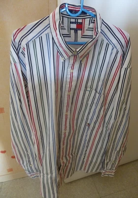 Chemise à Rayures Eden Park Manches longues Bleu et Rouge Taille XL occasion - Photo 1/4