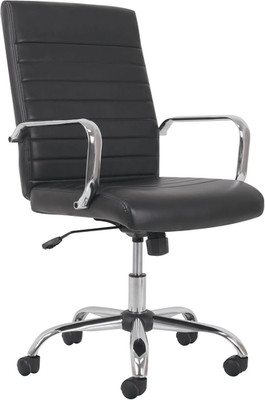 Sadie Executive Ergonomic Office Chair with Leather Upholstery, Chrome Arms and