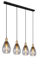 Globo H Fanni HäNgeleuchte Metall Schwarz Matt, 4X E27, 120 Cm, Design-Stil, IP2