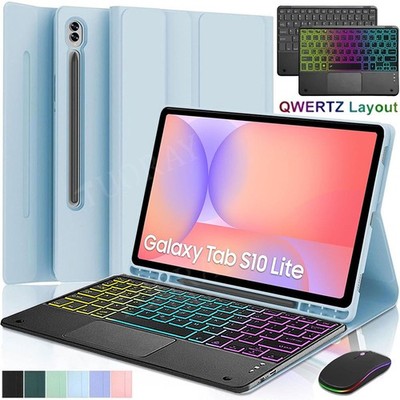 Für Samsung Galaxy Tab S10 Lite S9 FE S8 S7 Hülle Touchpad QWERTZ Tastatur Maus