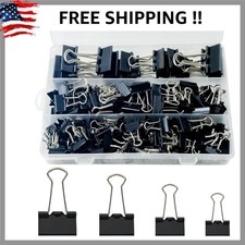 170 Pcs Binder Clips Assorted Sizes, Black Large, Medium, Small Binder Paper ...